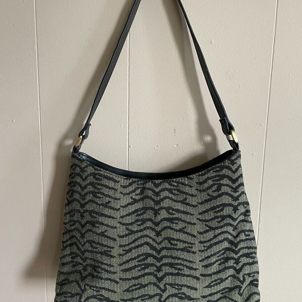 Bueno Women Shoulder Bag Green/Black Bag Hand Bag Fabric Bag - Picture 2 of 12